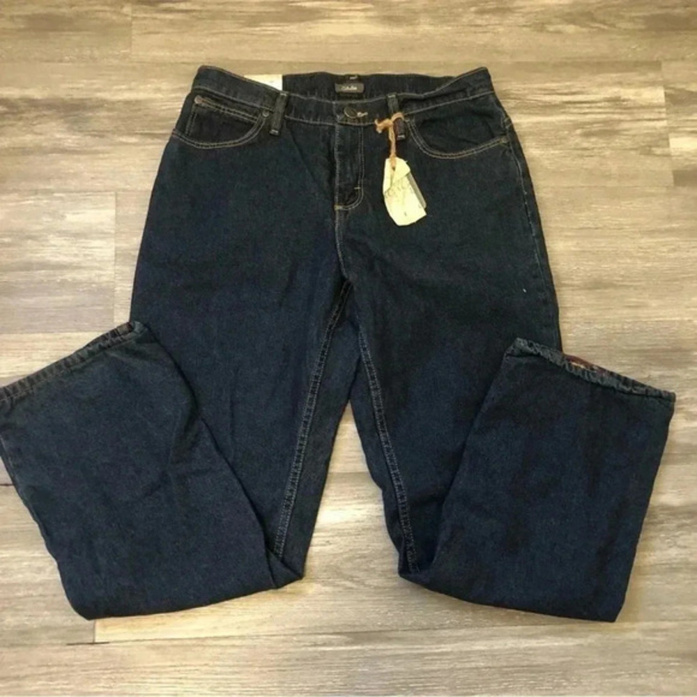 NWT Cabela's Flannel Lined Blue Jeans Women’s Size 8 Short Relaxed Fit Winter